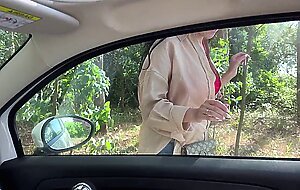 Fucked wife's best friend in the car and cum in her mouth