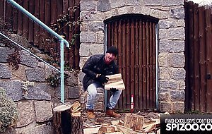 HUGE Tits Lumberjack Blonde Fucks A Huge Wood