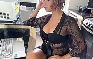 taboo! horny milf lets her fuck her in the kitchen