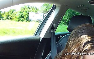 Dude fucks hungarian teen hitchhiker in public