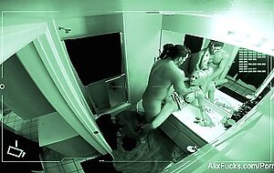 Alix gets a good fucking in a tight bathroom