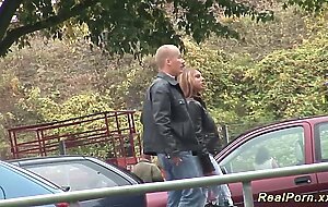 busty Milf picked up for outdoor sex