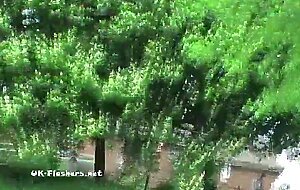 Skinny teen pixies public flashing and outdoor exhibitionism of brunette goth