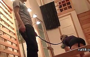 Skinny tight teen with big tits banged in her bathroom