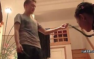 Skinny tight teen with big tits banged in her bathroom