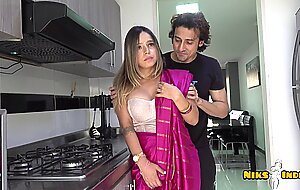 Big Tits Desi MILF Bhabhi Fucked in the kitchen by horny Devar