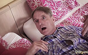 old man takes turn to fuck 2 beautiful pussies