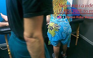 Husband try fuck masseuse behind his wife
