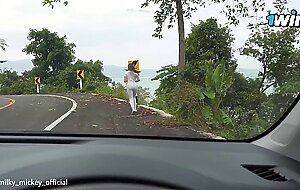 caught a female athlete jogging. fed her a protein shake made out of semen.