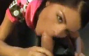 Amazing gorgeous girl sucking a big dick