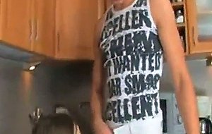 Beata got boned on the kitchen unit