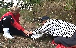 Bbw granny gets fucked outdoors