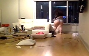 Fat white ass on webcam