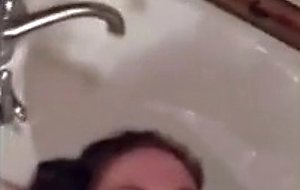 Cute teen doll sex in the bathroom