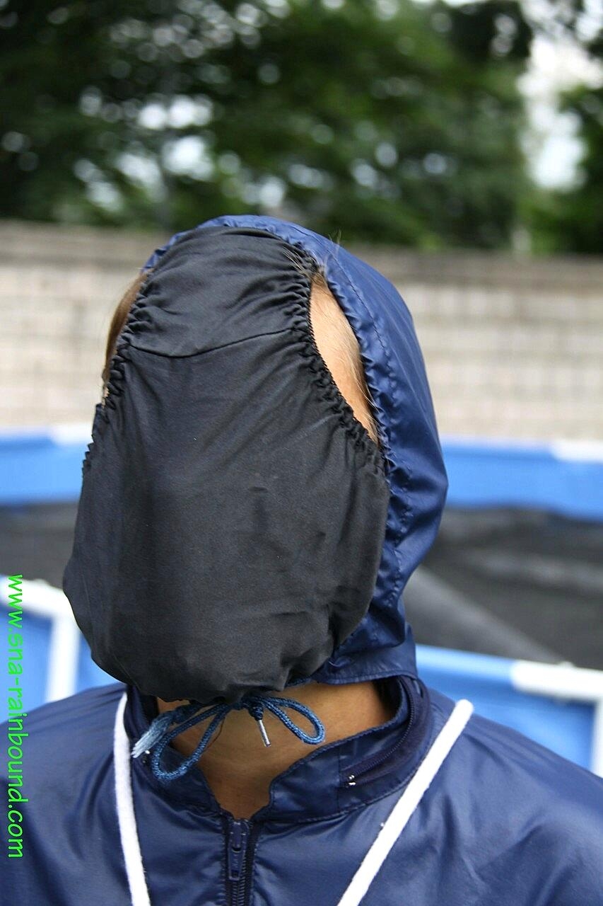 White Girl Is Left Tied Up In Rainwear With Her Panties Stuffed In Her Mouth Amateur, Bdsm, Bondage, Outdoor, Pool