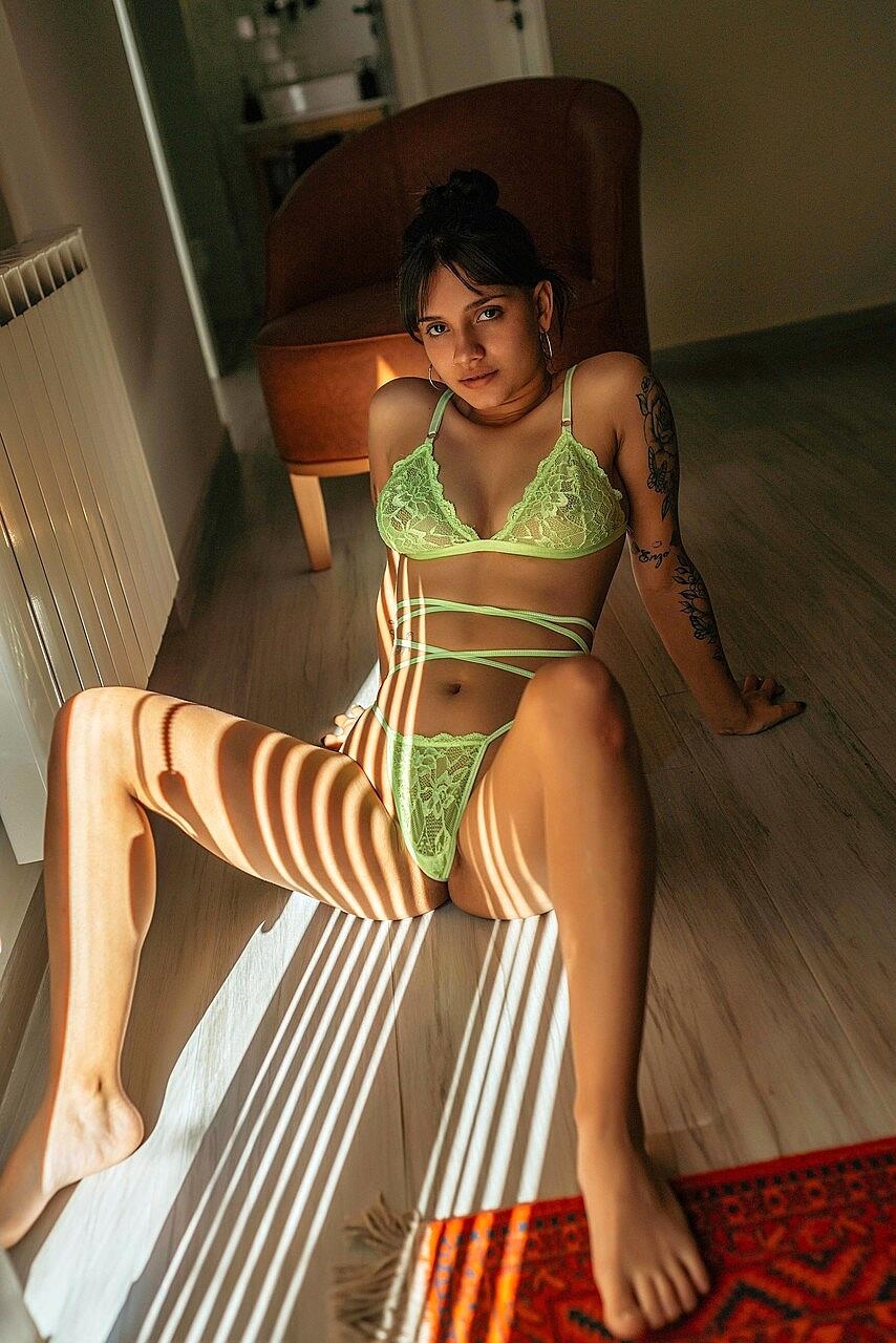 Pretty Brunette Carly Light Shows Her Curvy Body Wearing Sexy Lingerie Amateur, Babe, Beautiful, Lingerie, Tattoo