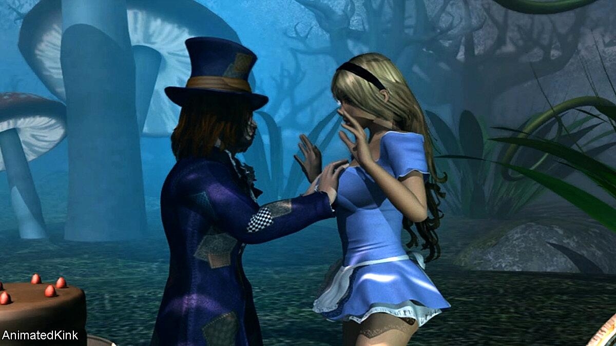 Cartoon Alice in wonderland gets drilled by the mad hatter's hard cock