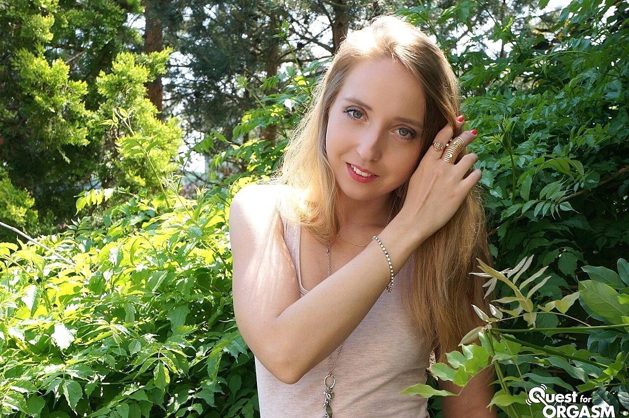 Small Breasted Blonde Anya Akulova Fists Her Horny Pussy In Solo Masturbation Blonde, European, Outdoor, Pussy, Spreading