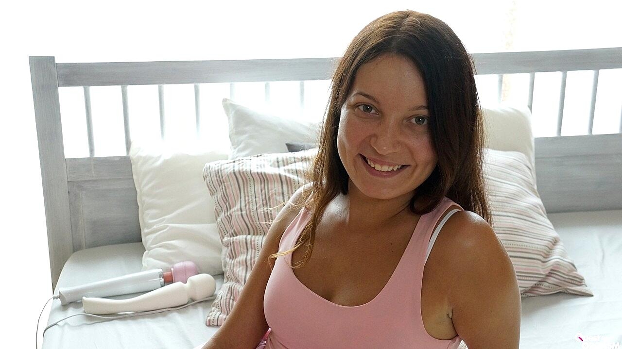 Sweet Young Russian Teen Roxy Dee Masturbates Solo With Fingers & Vibrator Brunette, European, Fingering, Masturbation, Orgasm