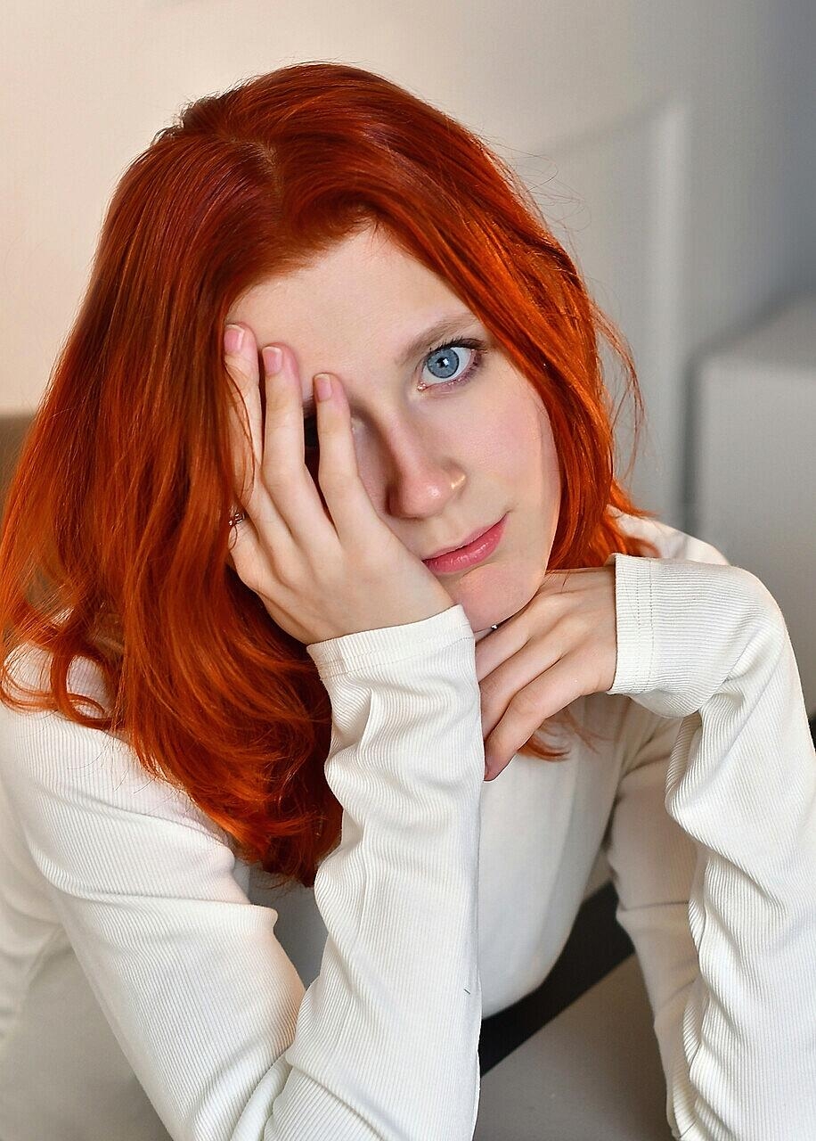Redheaded Solo Model Alice Seduce Goes Topless While Changing Her Outfits Amateur, Redhead, Skinny, Teen, White