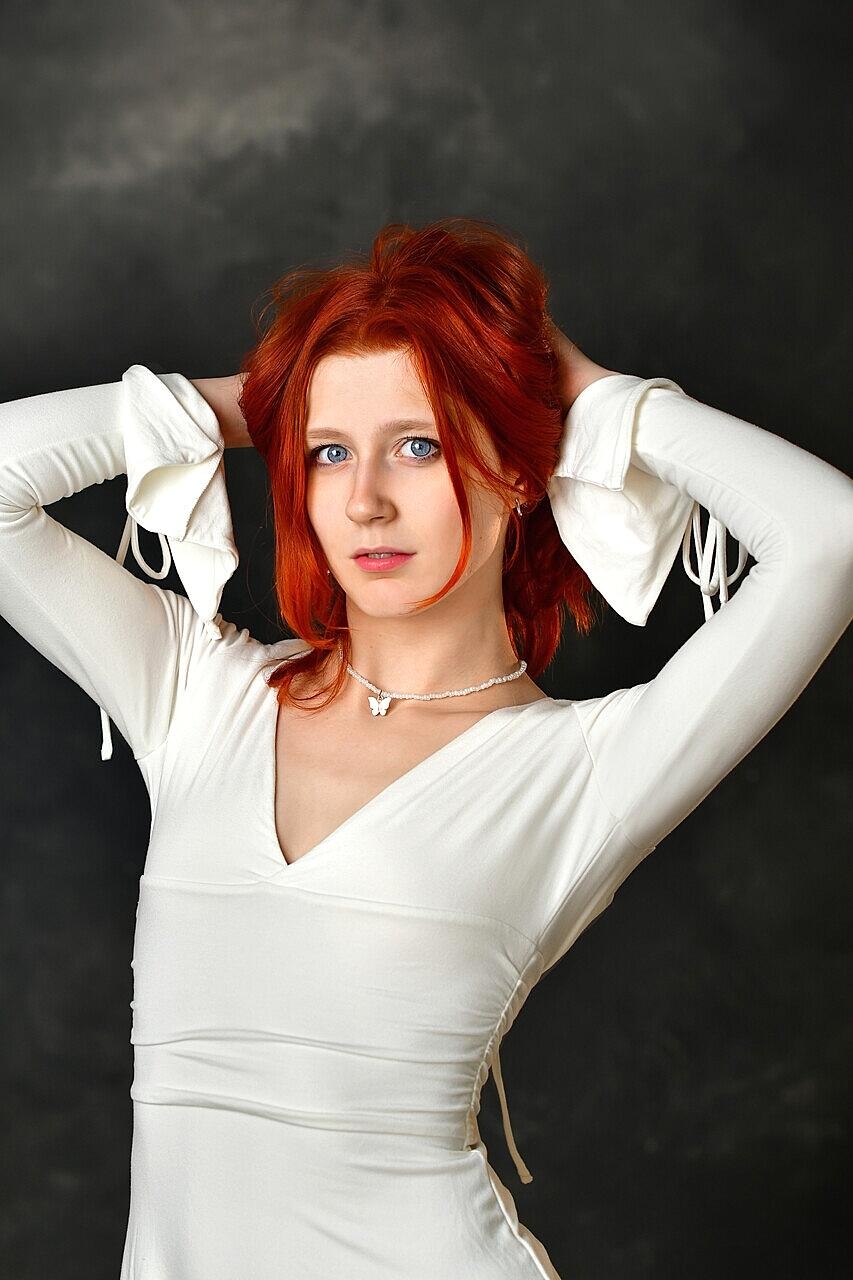 Redheaded Solo Model Alice Seduce Goes Topless While Changing Her Outfits Amateur, Redhead, Skinny, Teen, White